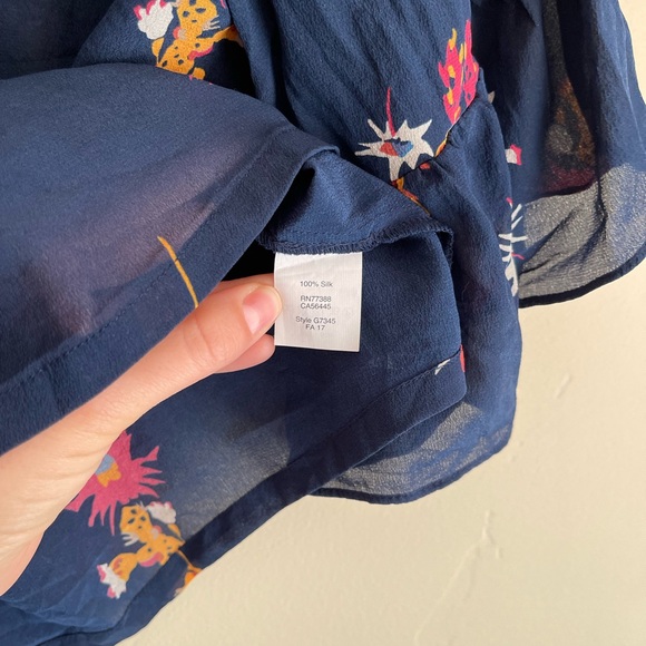 Madewell Silk Ruffle-Sleeve Top in Cactus Flower - Picture 6 of 7